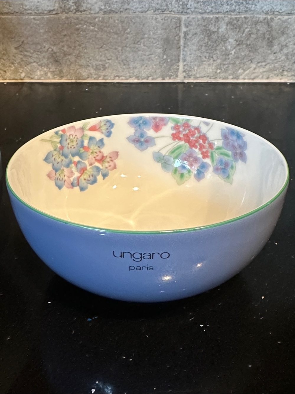 Set of 4 Ungaro Paris x Maebata Japan Floral Porcelain Bowls Pink Green Gray Blu - Picture 6 of 8